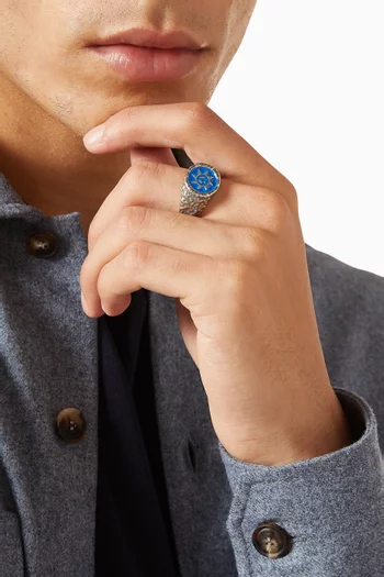 Peace Out Enamel Ring in Sterling Silver