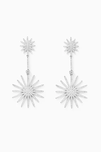 Crystal Drop Earrings in Sterling Silver