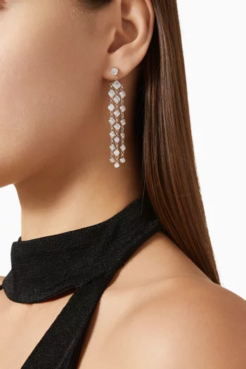 Dangle Drop Crystal Earrings in 925 Sterling Silver
