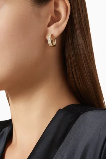 Crystal Huggies in Gold-plated Silver