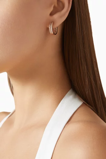 Crystal Huggies in Rose Gold-plated Silver