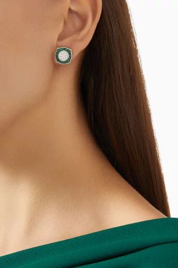 Crystal Stud Earrings in Sterling Silver