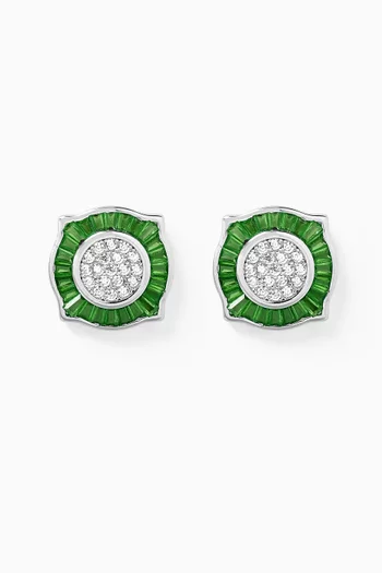 Crystal Stud Earrings in Sterling Silver