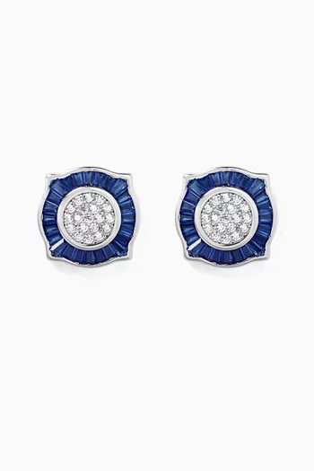 Crystal Stud Earrings in Sterling Silver