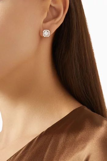 Crystal Stud Earrings in Rose Gold-plated Sterling Silver