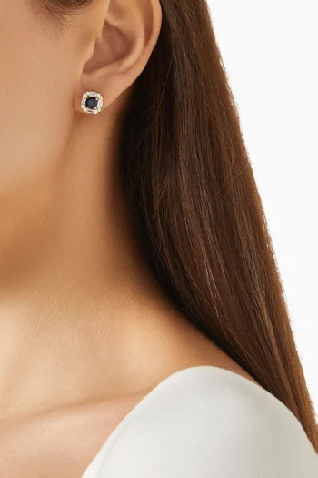 Crystal Stud Earrings in Gold-plated Sterling Silver