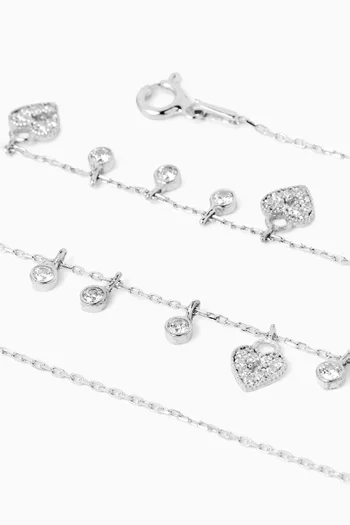 Crystal Drop Necklace in Sterling Silver