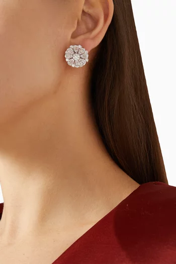 Crystal Stud Earrings in Sterling Silver