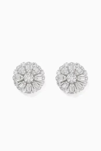 Crystal Stud Earrings in Sterling Silver