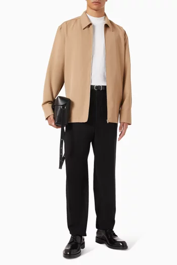 Zip-front Shirt in Wool