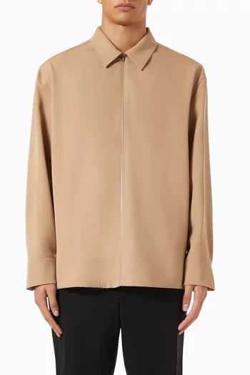 Zip-front Shirt in Wool