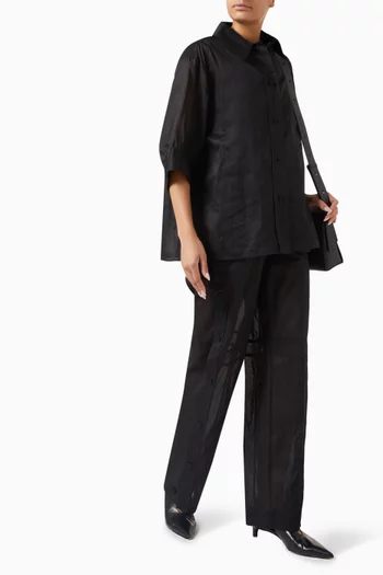 Semi-sheer Shirt in Cotton-muslin