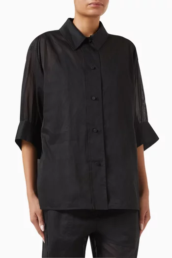 Semi-sheer Shirt in Cotton-muslin