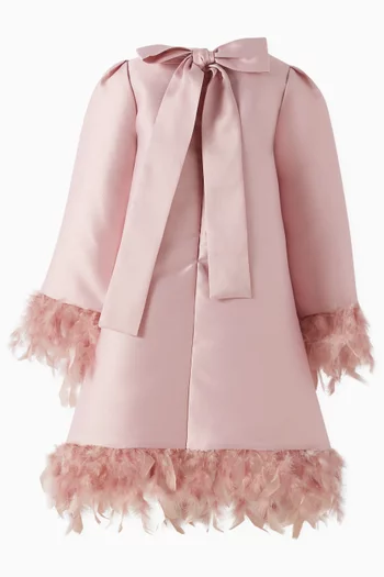 Feather Trim Dress