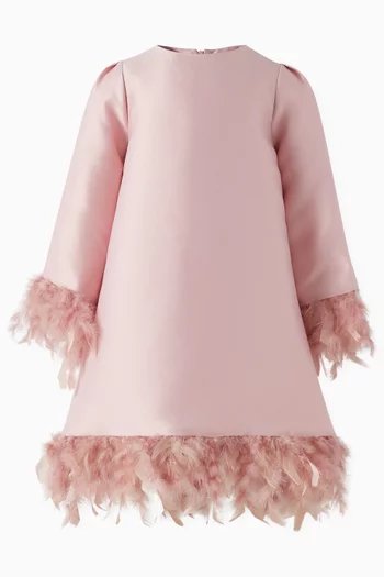 Feather Trim Dress