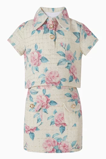 قميص بنقشة زهور تويد