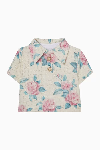 قميص بنقشة زهور تويد