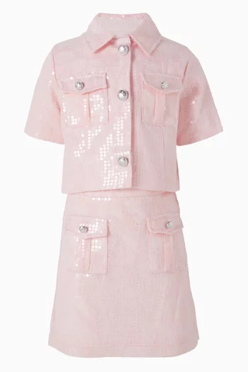 Sequins Short-sleeve Shirt