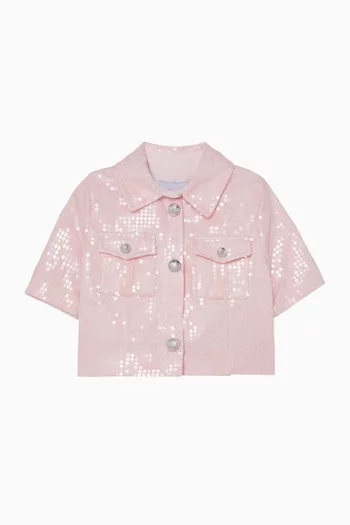 Sequins Short-sleeve Shirt