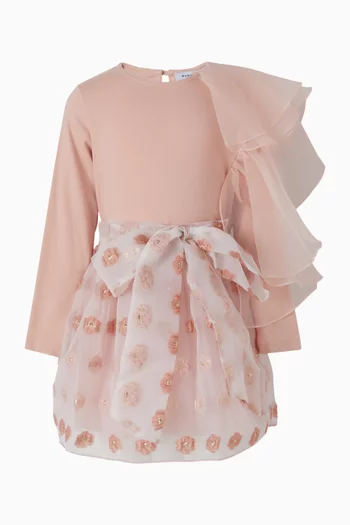 تنورة برقع زهور بارزة تول