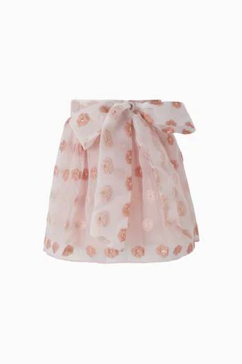 تنورة برقع زهور بارزة تول