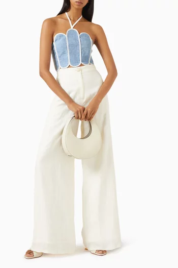 Lenny Panelled Halter Top in Linen