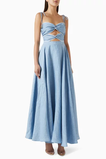 Monroe Cut-out Dress in Linen-blend