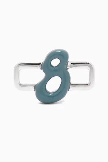 حلية بتصميم رقم 8 فضة إسترلينية مطلية بالمينا