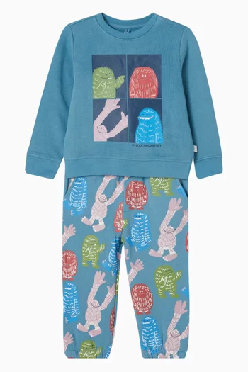 بنطال رياضي قطن بطبعة كائن يتي 