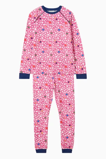 Geometrical-print Tracksuit in Cotton-fleece