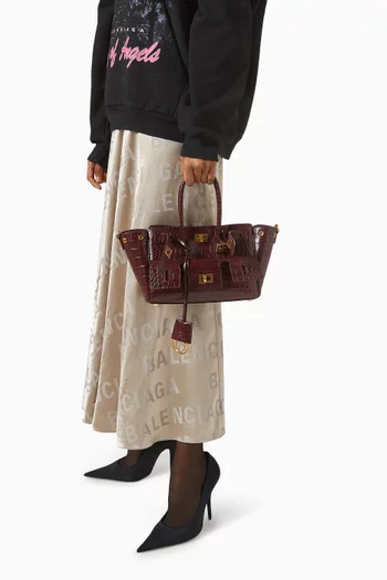 Mini Bel Air Carryall Bag in Croc-embossed Leather