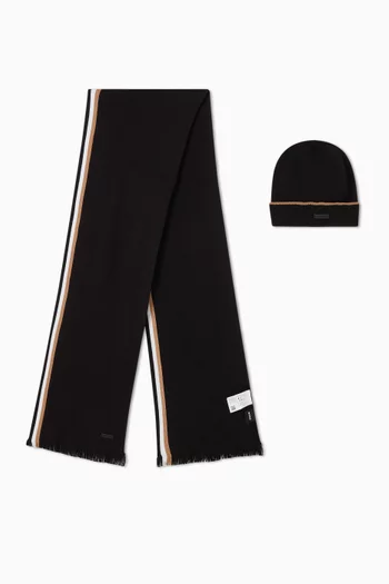 Stripe Scarf & Beanie Set