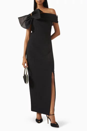 Off-shoulder Bow Maxi Dress