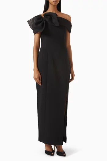Off-shoulder Bow Maxi Dress
