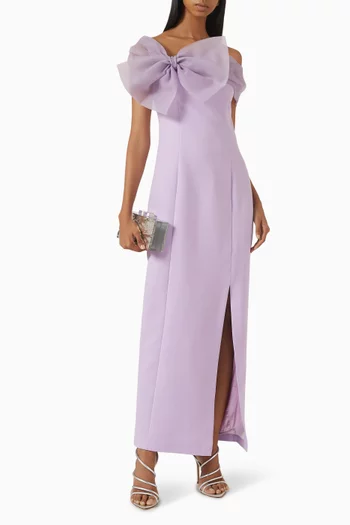 Off-shoulder Bow Maxi Dress