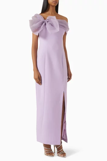 Off-shoulder Bow Maxi Dress