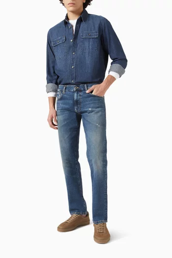 x Beckham Slim-fit Jeans in Stretch Denim