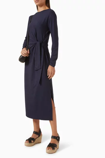 فستان متوسط الطول برباط جيرسيه