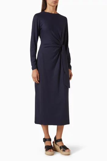 فستان متوسط الطول برباط جيرسيه