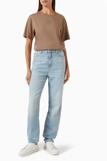 تي شيرت بشعار حرفي BB‏ قطن ممرسر