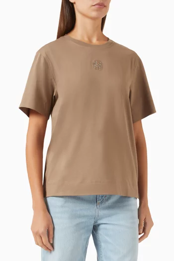 تي شيرت بشعار حرفي BB‏ قطن ممرسر