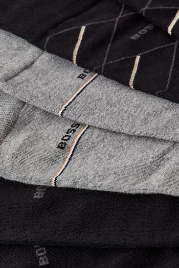 طقم جوارب بشعار الماركة مزيج قطن، 3 أزواج