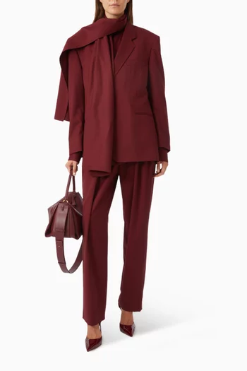 بنطال مارلون بتصميم على الخصر صوف بكر