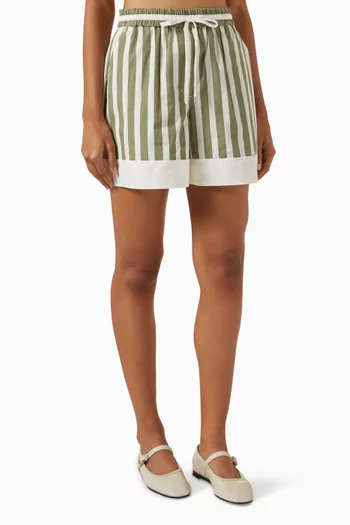 Striped Boxer Shorts in Cotton-silk
