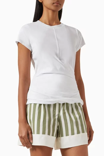 Draped T-shirt in Cotton-jersey