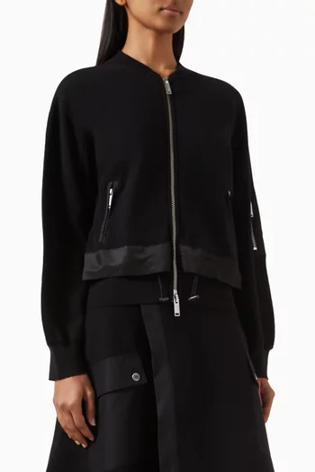Knit Layered Bomber Jacket