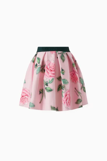 Floral Print Pleated Skirt