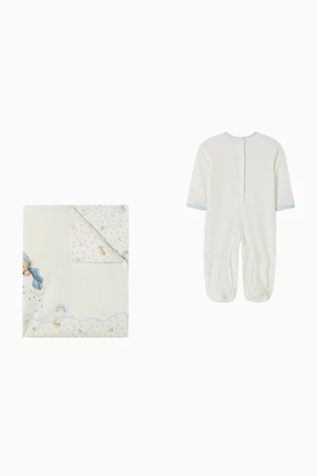 Teddy Bear Pyjama & Blanket Set