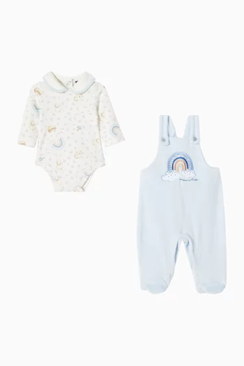 Rainbow Print Dungaree Set