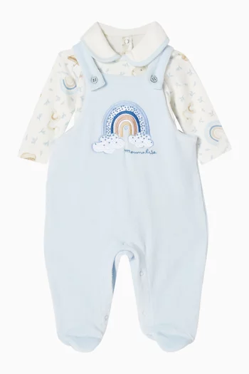 Rainbow Print Dungaree Set